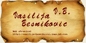 Vasilija Besniković vizit kartica